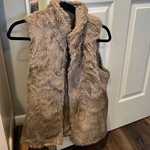 New York & Company beige Fur vest